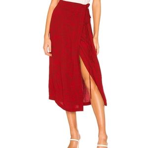 Nwt Free People Yasmin Tied Midi Skirt